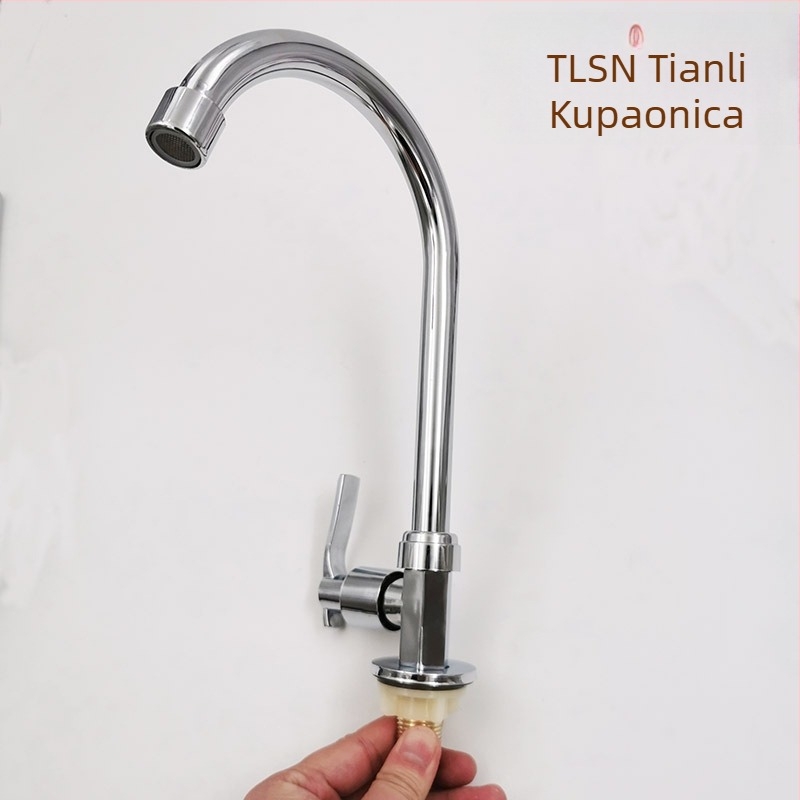 Šesterokutna uspravna slavina za umivaonik Tl77065, cinkov legura, 1/2 in ulaz, keramički disk ventil