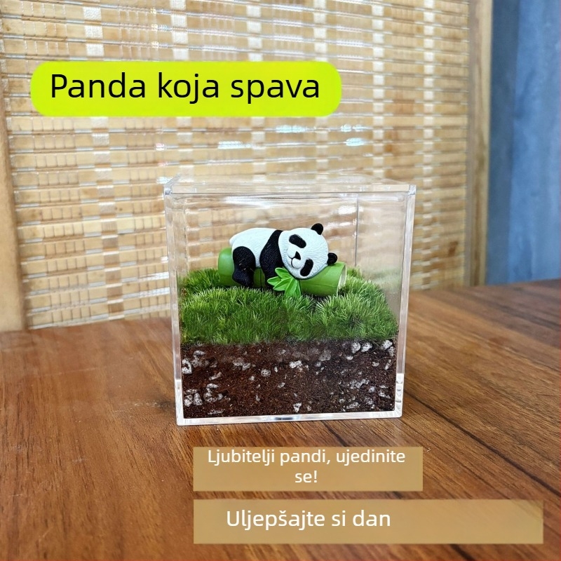Mikro krajolik mahovine u stolnoj bočici – ručna izrada, plastika, mogućnost prilagodbe i otiska logotipa, pogodna kao poslovna poklon