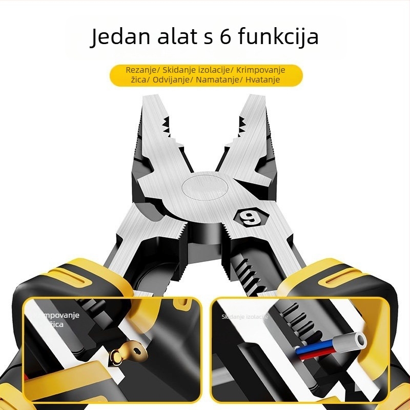 Tiger Pliers – Profesionalne elektrikarske kliješta, višenamjenski dijagonalni kliješta za žice, s oštrim vrhom
