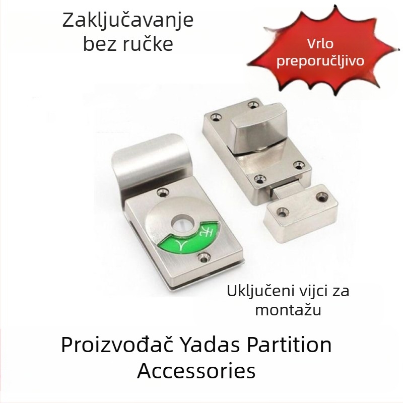 Brava za vrata odjeljka za toaletu s indikatorom zauzetosti, od cinkovog legura, modernog jednostavnog dizajna, marka Yadas