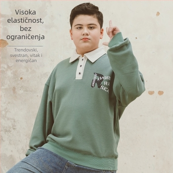 Polo majica jednofarbna; poliester 59,5% pamuk 40,5%; za dječake od 8 godina; jesen 2025.