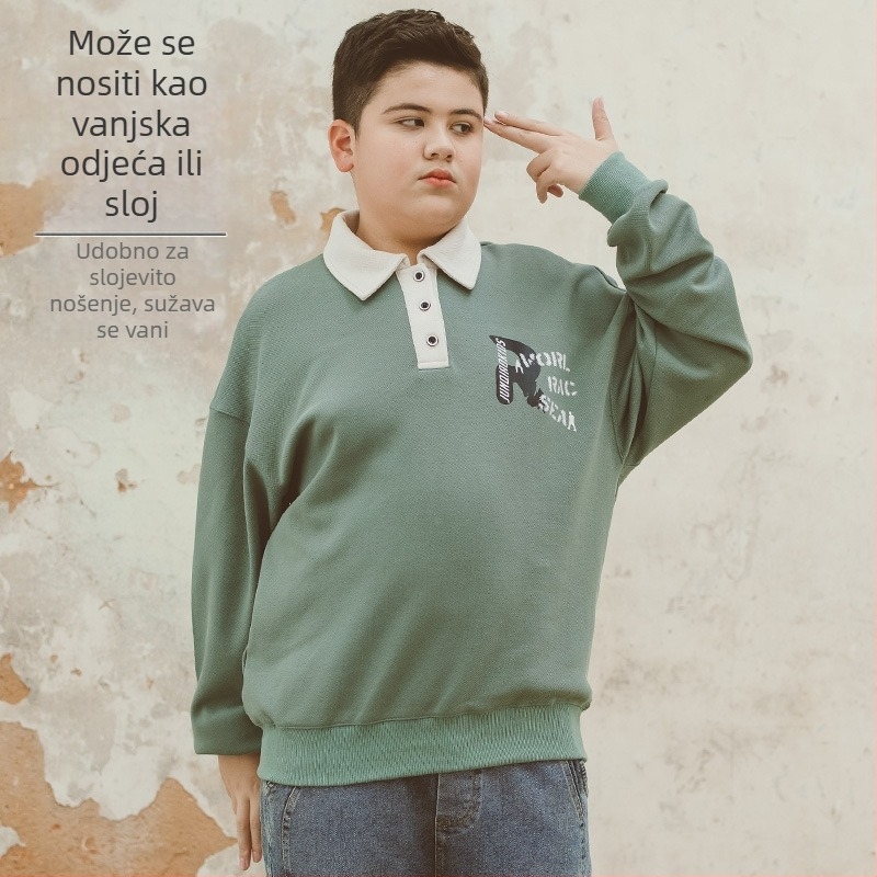 Polo majica jednofarbna; poliester 59,5% pamuk 40,5%; za dječake od 8 godina; jesen 2025.