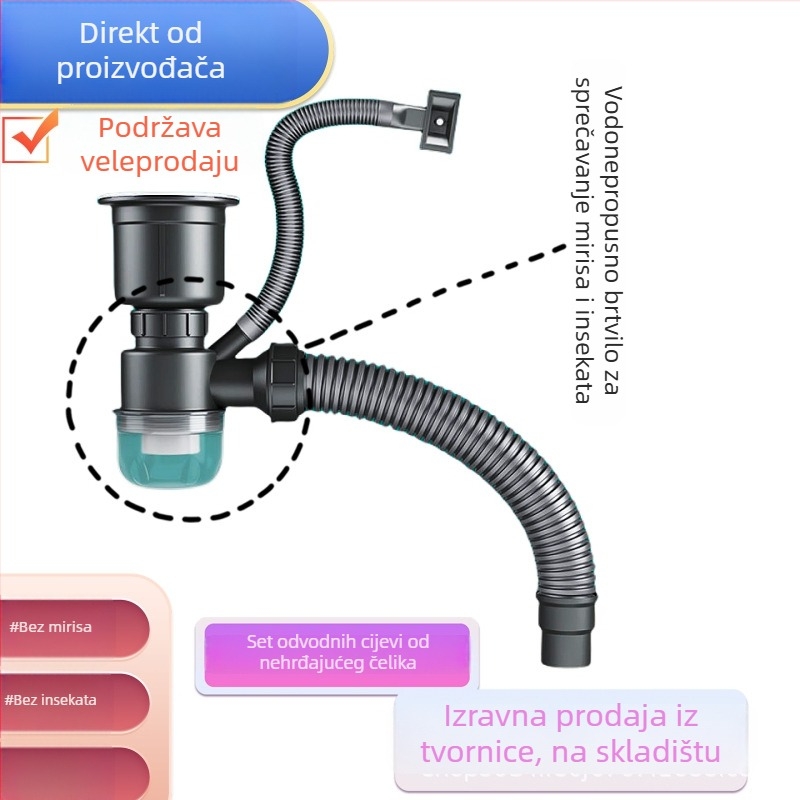Set dodataka za odvodnju sudopera, ABS plastika, model 11, šifra proizvoda 11, neto masa 350