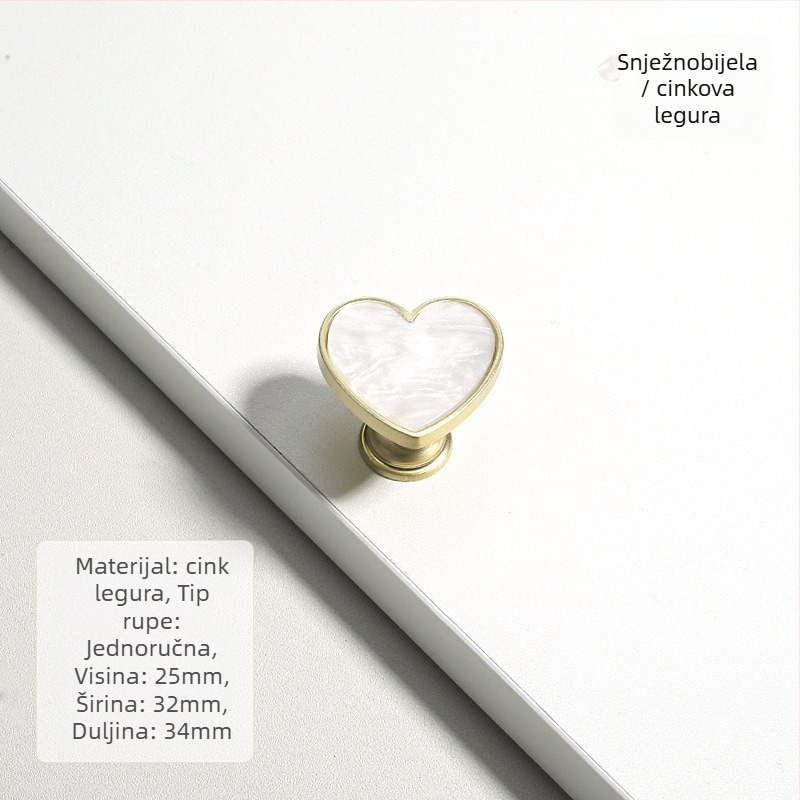 Ručka za ladicu, cinkova legura, sfernog oblika, postavljanje na površinu, moderni minimalistički stil, model 1115