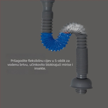 Gaoke odvoda cijev za kuhinjski sudoper i dvostruki sudoper, protiv mirisa, PP/TPE, model YTCXSG, broj artikla YTC1000