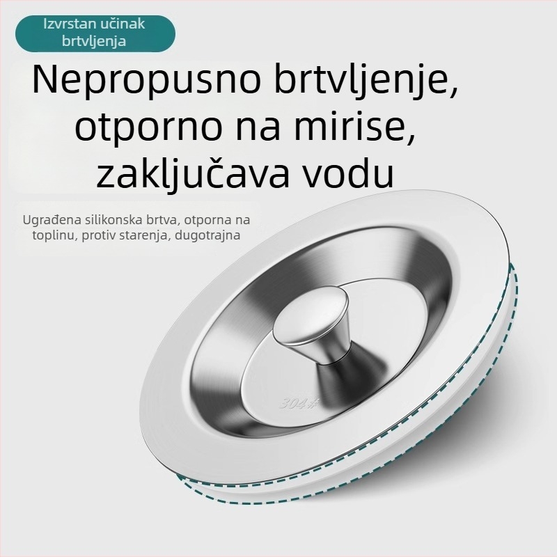 Zaptivač odvoda za umivaonik s filtrom, nehrđajući čelik 304, The First Force