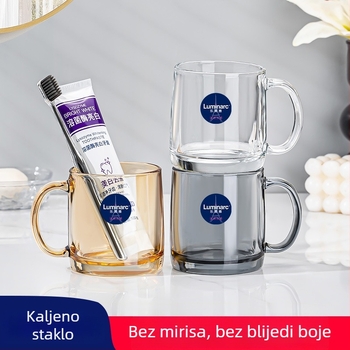 Lemeiya kaljeno staklo čaša za ispiranje usta i čaša za četkicu, okrugla, jednostrukog sloja, otporna na visoke temperature, kućna i hotelska upotreba