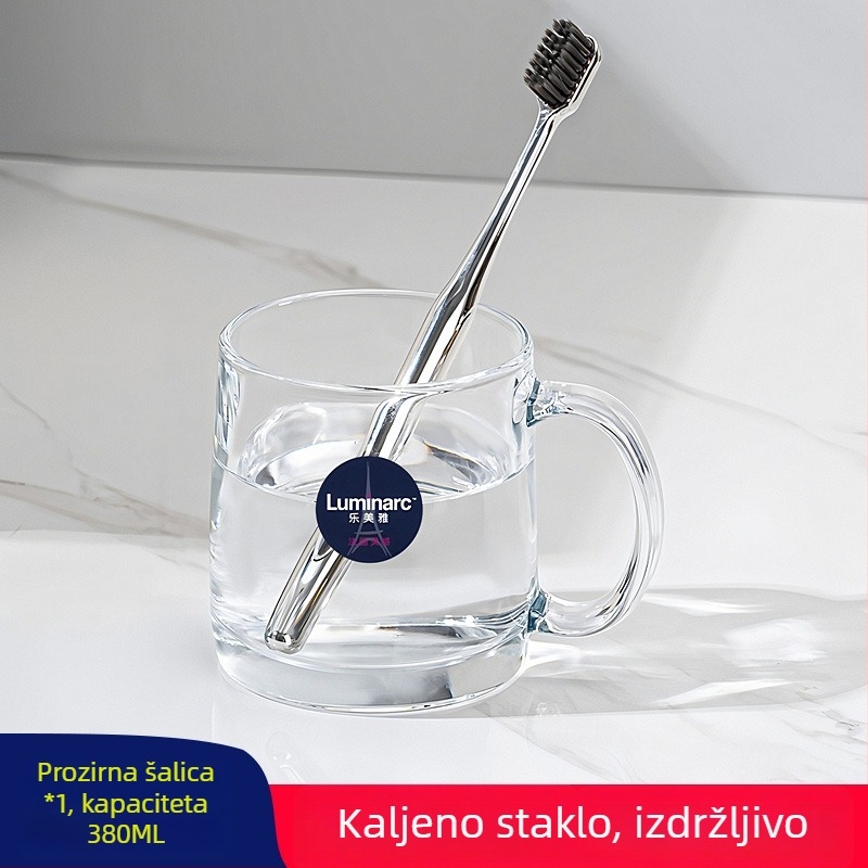 Lemeiya kaljeno staklo čaša za ispiranje usta i čaša za četkicu, okrugla, jednostrukog sloja, otporna na visoke temperature, kućna i hotelska upotreba