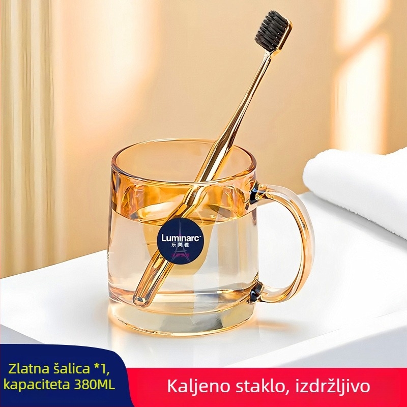 Lemeiya kaljeno staklo čaša za ispiranje usta i čaša za četkicu, okrugla, jednostrukog sloja, otporna na visoke temperature, kućna i hotelska upotreba