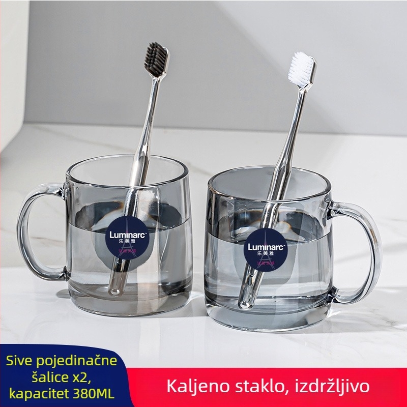 Lemeiya kaljeno staklo čaša za ispiranje usta i čaša za četkicu, okrugla, jednostrukog sloja, otporna na visoke temperature, kućna i hotelska upotreba