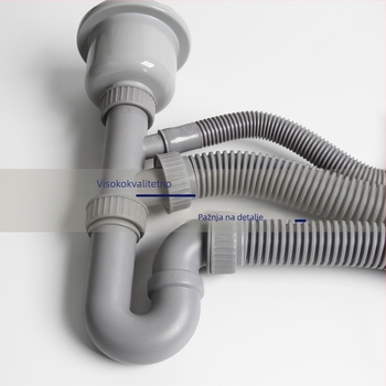 Kuhinjski odvodni cijev za sudoper, PP materijal, model gk-0825-08, težina 318 g