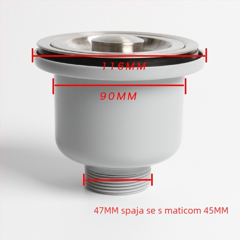 Kuhinjski odvodni cijev za sudoper, PP materijal, model gk-0825-08, težina 318 g