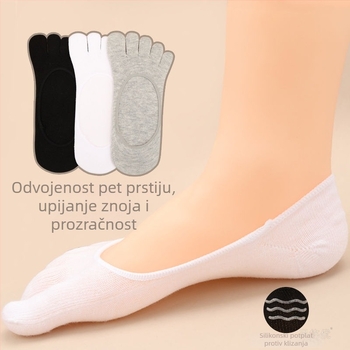 Muške petoprstne čarape od pamuka – nevidljive, upijaju znoj, kratka visina, minimalistički stil
