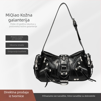 PU torbica - gradski minimalistički stil, horizontalno pravokutnog oblika, s zatvaračem, džepovi za telefon i dokumente
