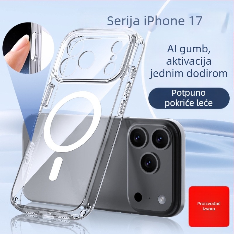 Kućište za iPhone 17 Pro Max s dvostrukim magnetskim dizajnom, zaštita kamere, TPU+PC konstrukcija, injekcijsko oblikovanje, otpornost na pad