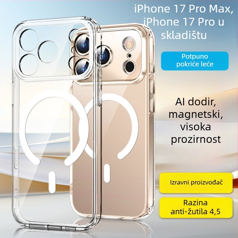 Kućište za iPhone 17 Pro Max s dvostrukim magnetskim dizajnom, zaštita kamere, TPU+PC konstrukcija, injekcijsko oblikovanje, otpornost na pad