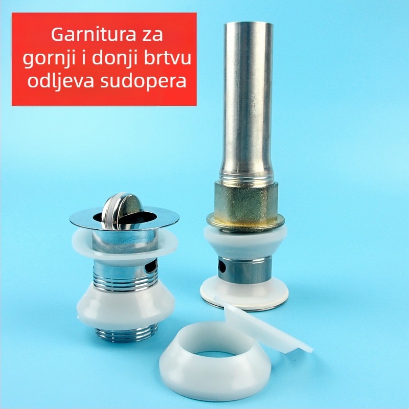 Odvodnja za umivaonik, tip preklopni, gornje i donje podloške, PVC i silikon, marka Xiongpin
