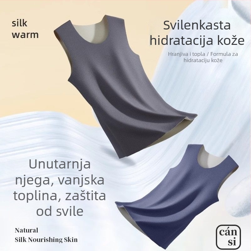 Unisex poliester termalni prsluk s baršunastim podom, debljina 251–300 g/m², okrugli izrez, preko glave