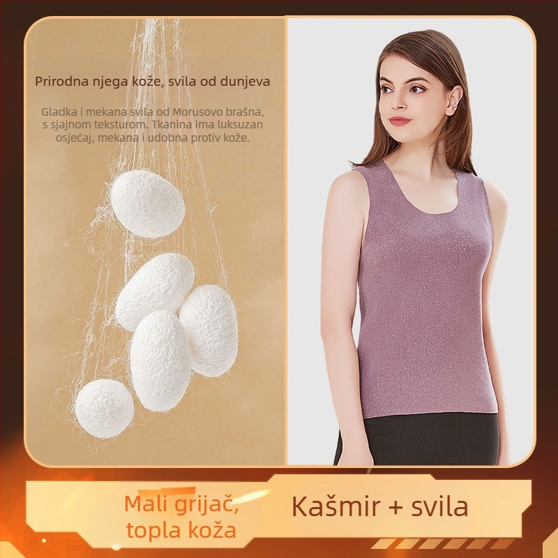 Unisex poliester termalni prsluk s baršunastim podom, debljina 251–300 g/m², okrugli izrez, preko glave