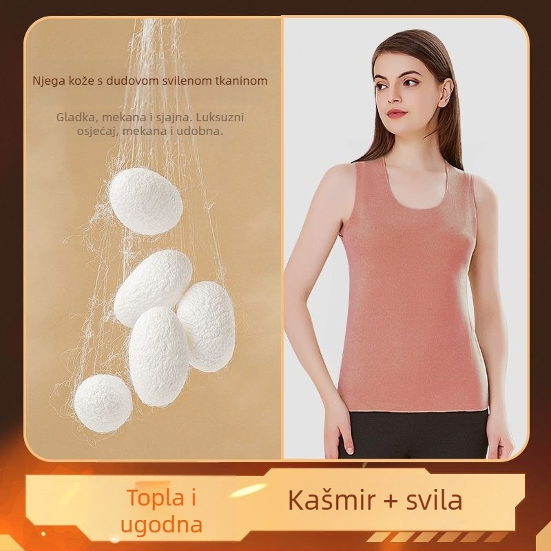 Unisex poliester termalni prsluk s baršunastim podom, debljina 251–300 g/m², okrugli izrez, preko glave