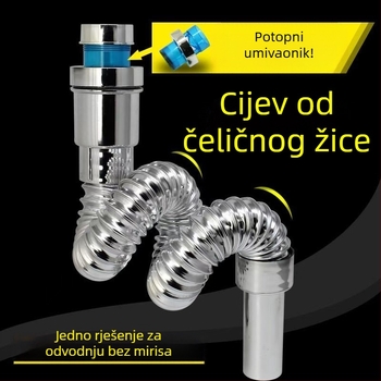 Otvor za odvodnju umivaonika s klapom — ABS plast s elektroplatiranim čeličnim drotom, model 0019, neto težina 158 g, teleskopsko elektroplatiranje, modernistički minimalistički stil
