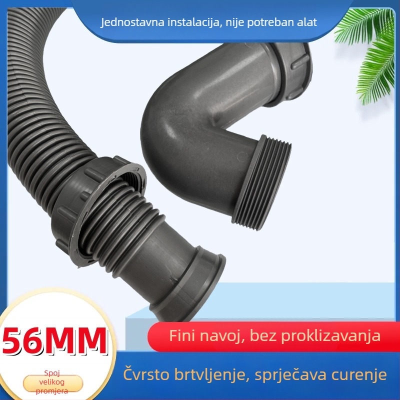 Set odvoda za dvostruku sudoper – PP materijal, oblik S, povlačni tip, Model: 50, HX-6258