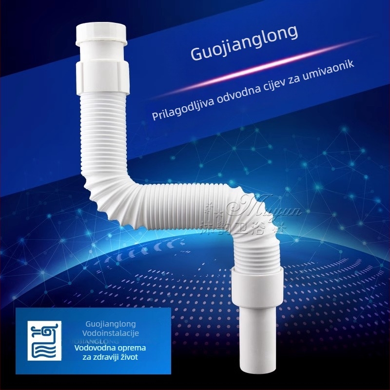 Cijev odvod za umivaonik – teleskopska, PE/PP materijal, Muyun marka, 0,2 kg