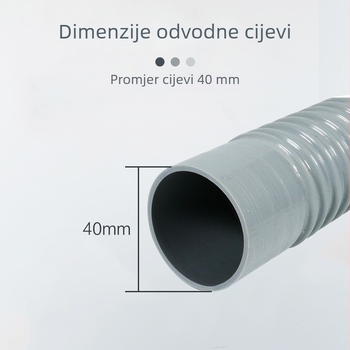 Odvodna cijev za kuhinjski sudoper, navojna, ojačana, PP+PVC, moderan stil