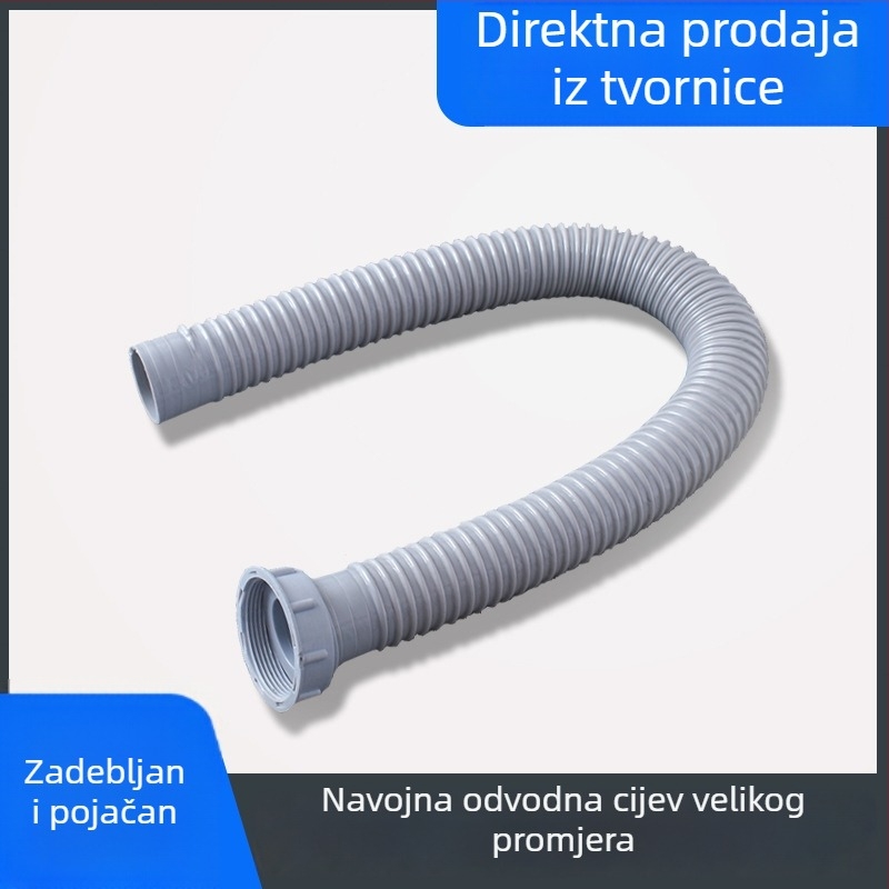 Odvodna cijev za kuhinjski sudoper, navojna, ojačana, PP+PVC, moderan stil