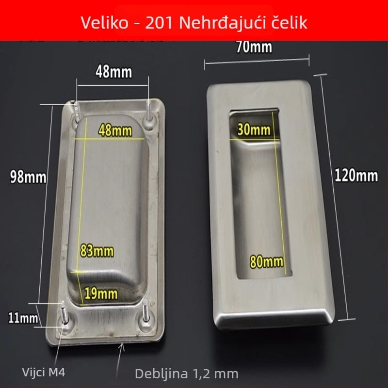 Drška za ormar od nehrđajućeg čelika, skriveno ugrađena, model LSY-203, kromirana površina