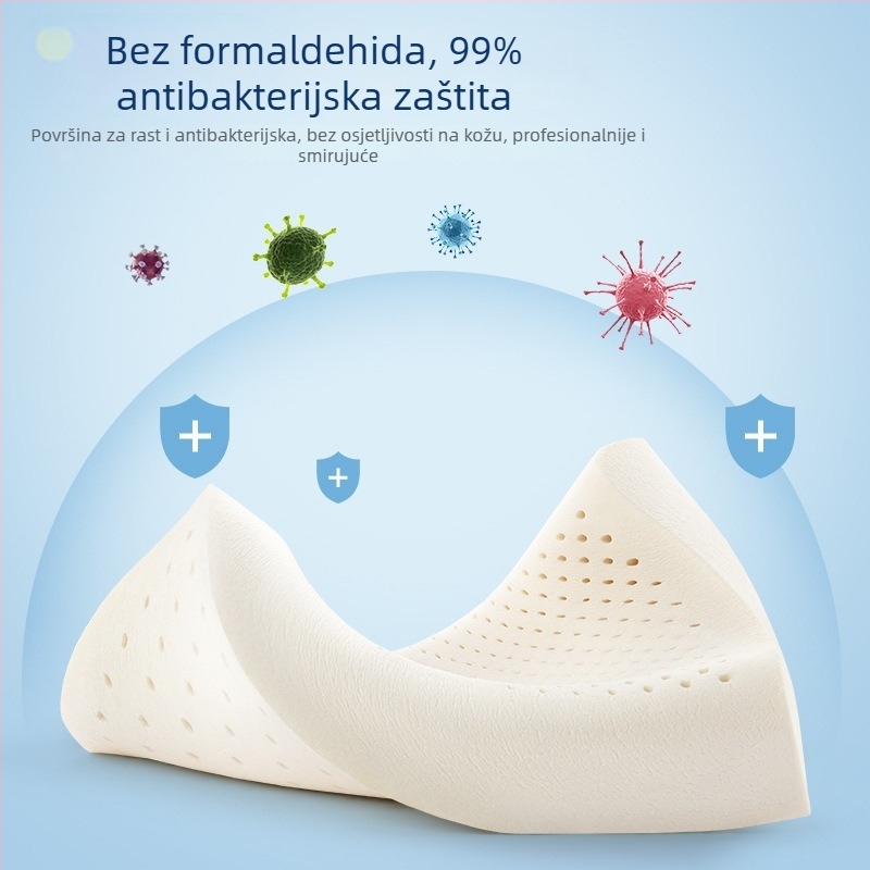 Dječji latex jastuk – pravokutan oblik, prirodni lateks, sadržaj lateksa 90% i više, navlaka od čistog pamuka, prikladan za djecu i bebe
