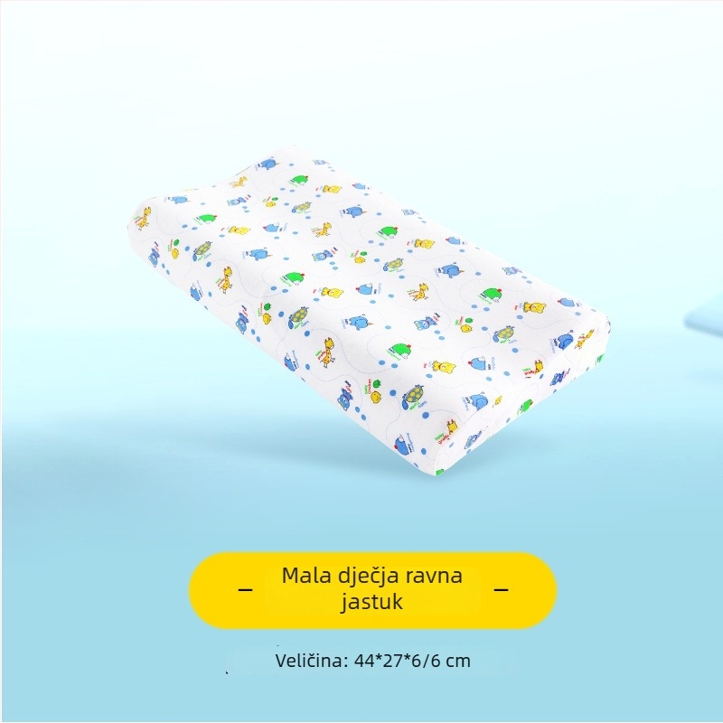 Dječji latex jastuk – pravokutan oblik, prirodni lateks, sadržaj lateksa 90% i više, navlaka od čistog pamuka, prikladan za djecu i bebe