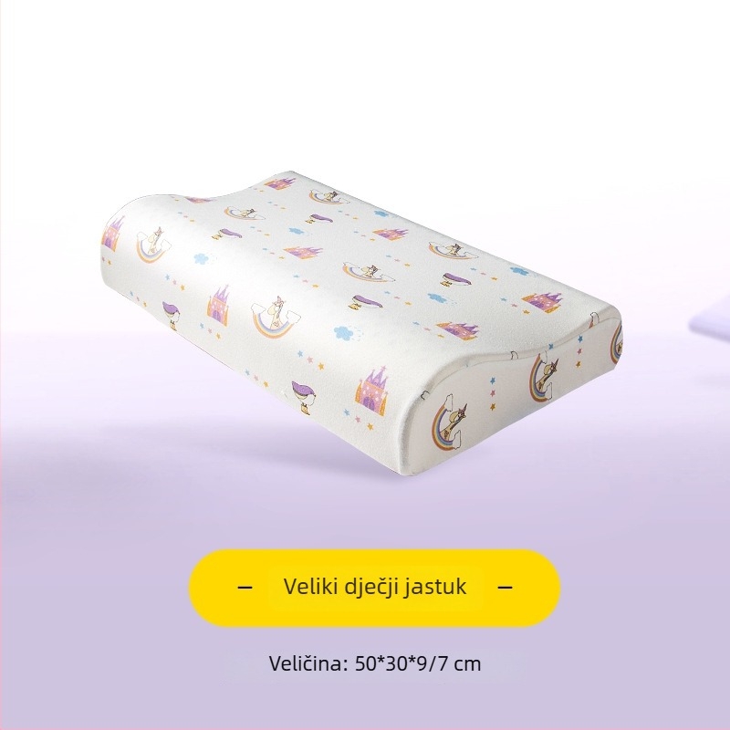 Dječji latex jastuk – pravokutan oblik, prirodni lateks, sadržaj lateksa 90% i više, navlaka od čistog pamuka, prikladan za djecu i bebe