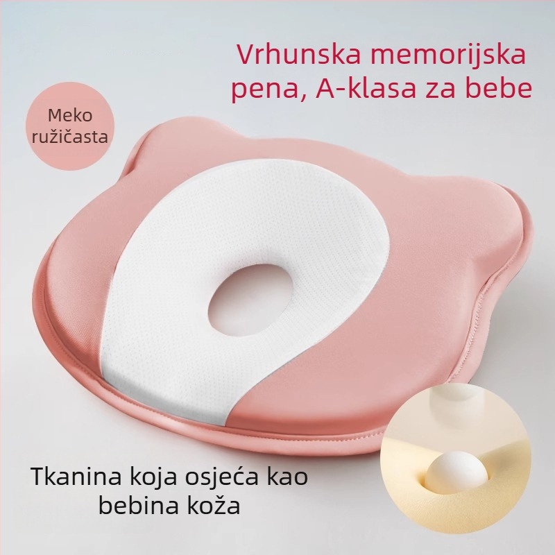Jastuk za oblikovanje glave za bebe od memorijske pjene, korekcija oblika glave novorođenčadi — oblik medvjedića ili brazda