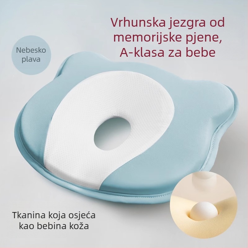 Jastuk za oblikovanje glave za bebe od memorijske pjene, korekcija oblika glave novorođenčadi — oblik medvjedića ili brazda