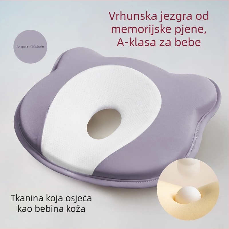 Jastuk za oblikovanje glave za bebe od memorijske pjene, korekcija oblika glave novorođenčadi — oblik medvjedića ili brazda