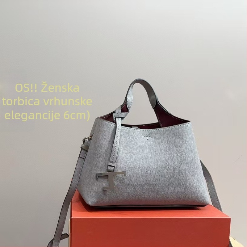 Ženska torbica od prave kože s PU podstavom, street-trend stil, horizontalni kvadratni oblik, mekana konstrukcija, ID džep