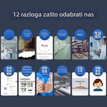 Royal Knight prirodniLatex jastuk, sadržaj lateksa 90%+, pravokutni oblik, težina 1,5–2 kg, pletena tkanina