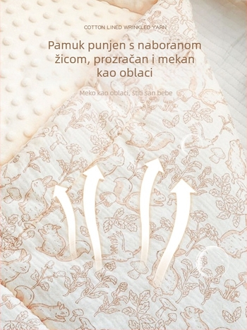 Deka za bebino grljenje s motivom zeca, 100% pamuk gaza, strojno pranje, sigurnosna klasa A, za novorođenčad