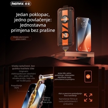 Remax stakleni zaštitnik zaslona, prednji, Es-01/Es-02, HD jasnoća, za iPhone