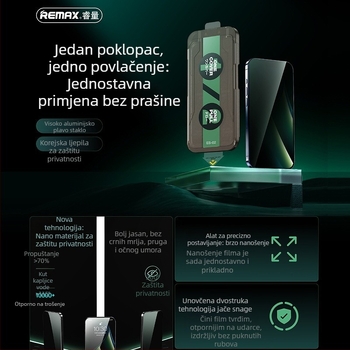 Remax stakleni zaštitnik zaslona, prednji, Es-01/Es-02, HD jasnoća, za iPhone
