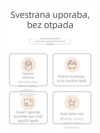 Deka za grljenje novorođenčadi, 100% pamuk izvana i punjenja, sve sezone, karikaturni uzorak, sigurnost klase A