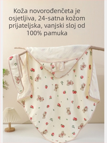 Deka za grljenje novorođenčadi, 100% pamuk izvana i punjenja, sve sezone, karikaturni uzorak, sigurnost klase A