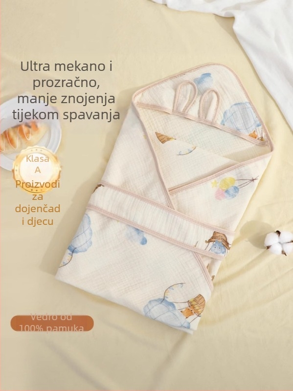 Deka za grljenje novorođenčadi, 100% pamuk izvana i punjenja, sve sezone, karikaturni uzorak, sigurnost klase A