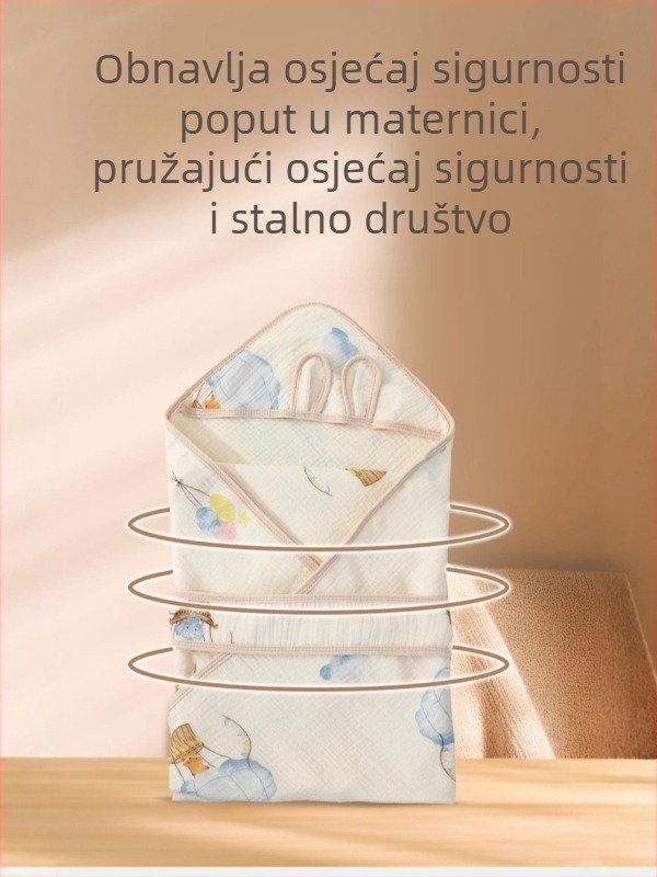 Deka za grljenje novorođenčadi, 100% pamuk izvana i punjenja, sve sezone, karikaturni uzorak, sigurnost klase A