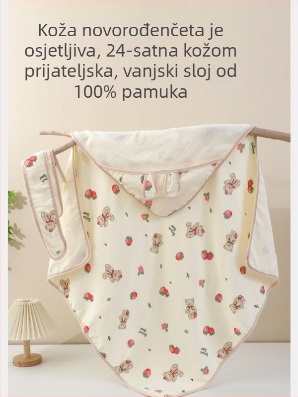 Deka za grljenje novorođenčadi, 100% pamuk izvana i punjenja, sve sezone, karikaturni uzorak, sigurnost klase A