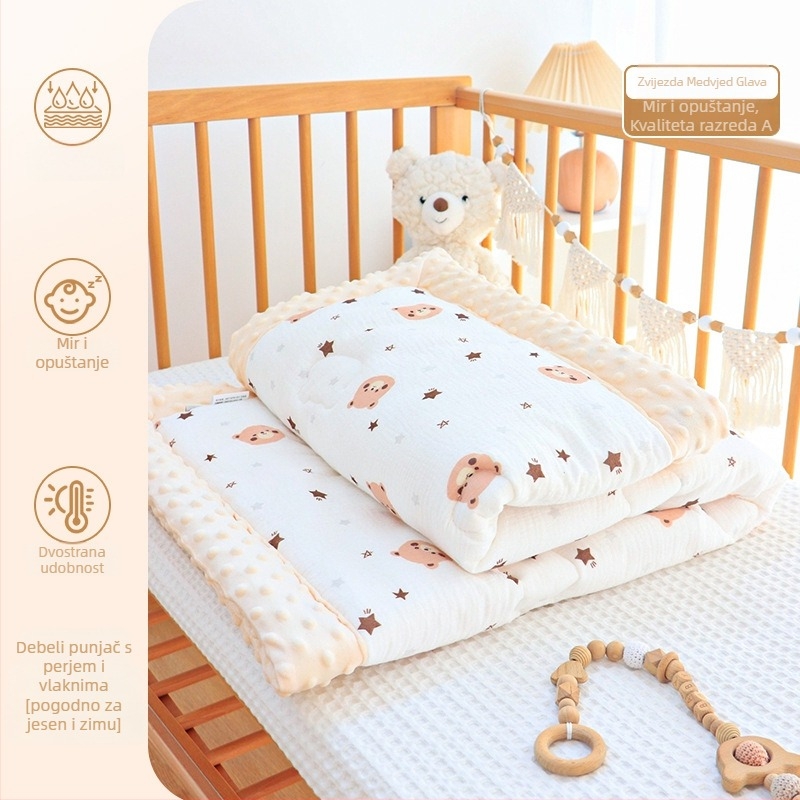 Dječja deka – tkanina od čiste pamuka, punilo od poliestera, zimsko razdoblje, za novorođenčad, prilagodljiva