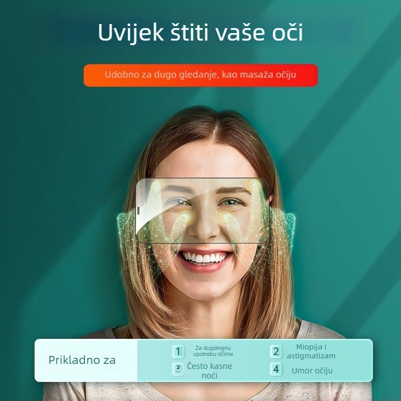 Kaljeno staklo zaštitnik prednjeg zaslona za iPhone 14, 14 Pro, 14 Pro Max i 13 Pro Max — HD jasnoća, anti otisci prstiju, anti plavo svjetlo, automatsko popravak