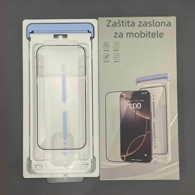 Prednji zaštitnik zaslona od kaljenog stakla za iPhone 17 Pro/Max, 3D zakrivljeni rubovi, anti-prst, prašini otporan, visoka jasnoća.