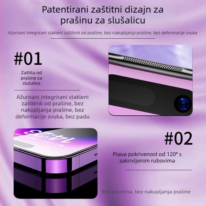 Zaštita zaslona od kaljenog stakla za Apple — Visoka razlučivost, Anti-Peep
